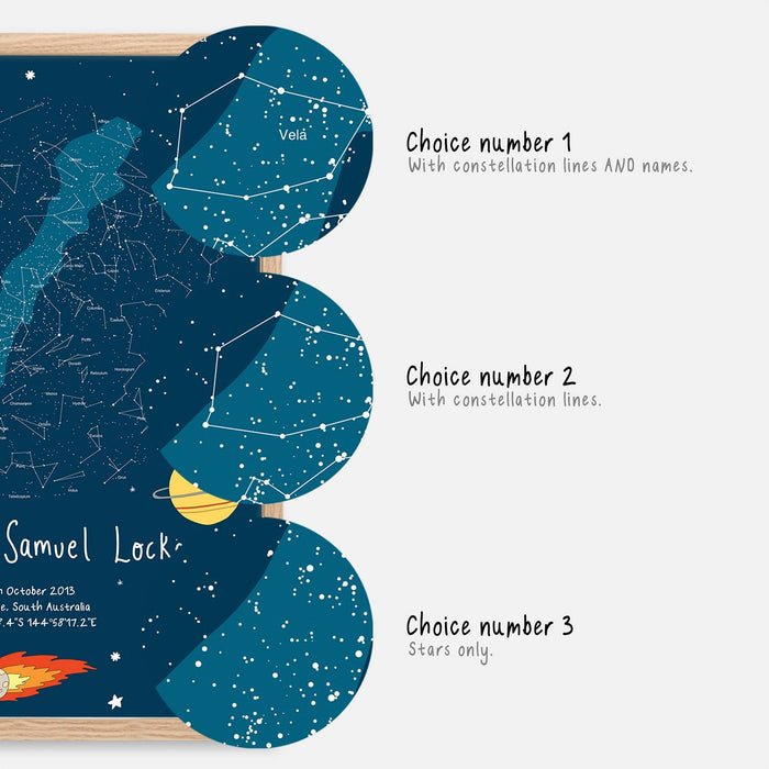Wordfinders Club Custom Star Map Print