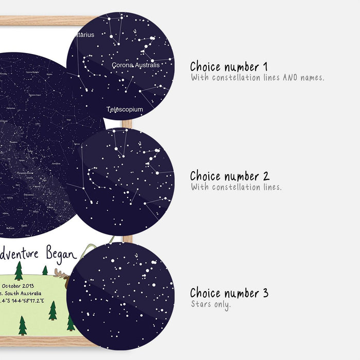 Wordfinders Club Custom Star Map Print