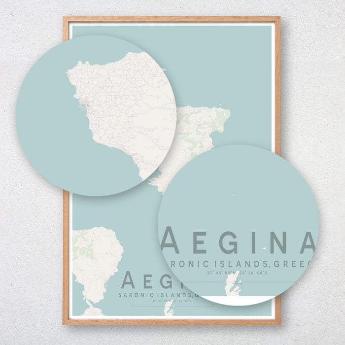 Aegina Map Print
