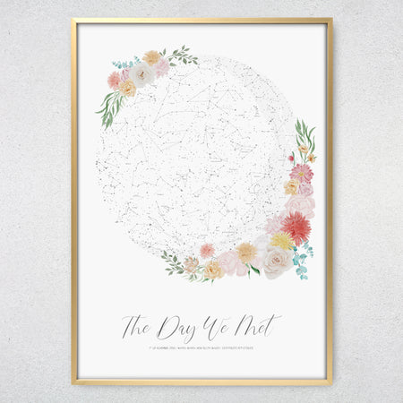 Floral Star Map Print