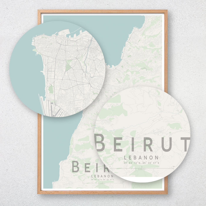 Beirut Map Print