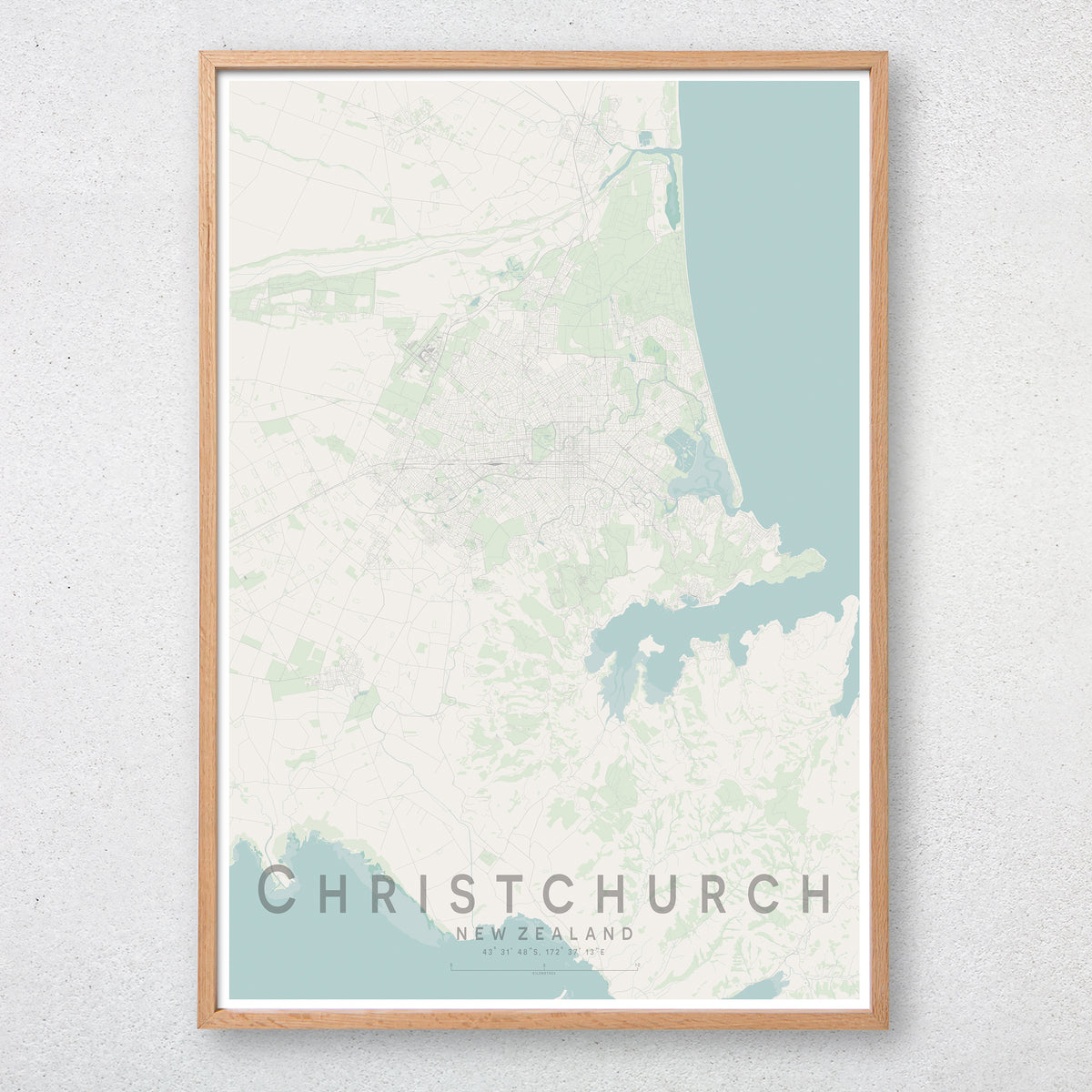 Christchurch Map Print Little Printery