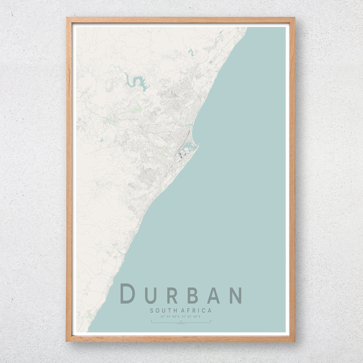 Derben Map Durban Map Print– Little Printery