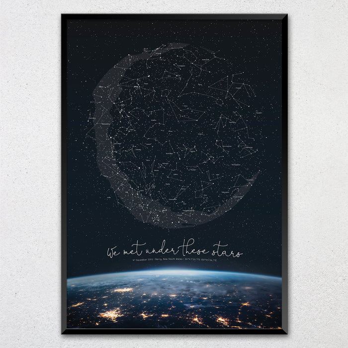 Custom Earth Star Map Print