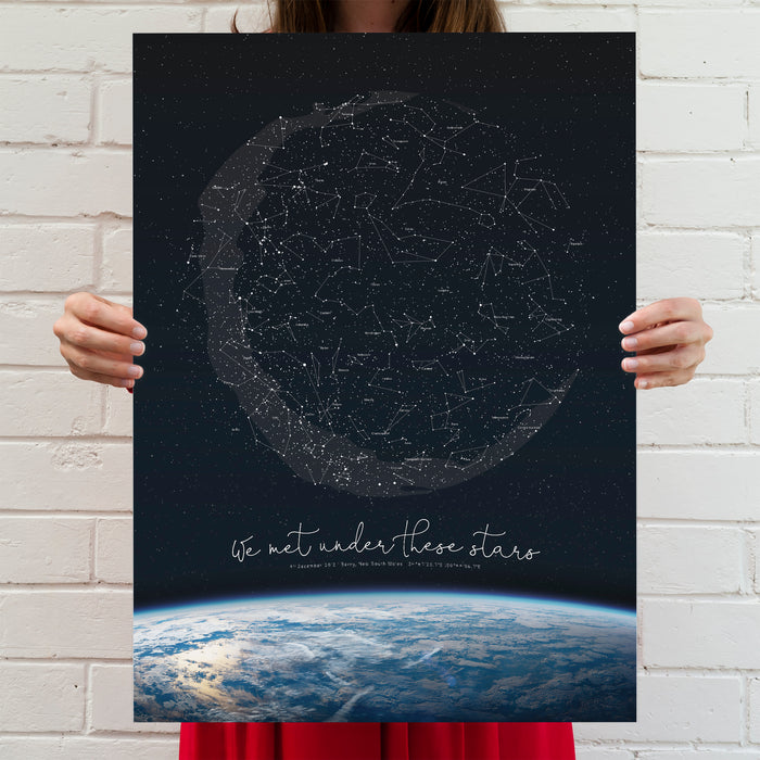 Custom Earth Star Map Print