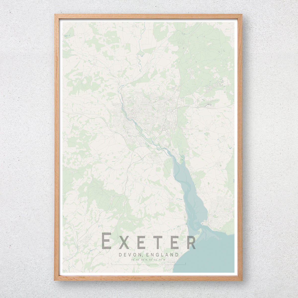 Exeter Map Shape Exeter Map Print– Little Printery