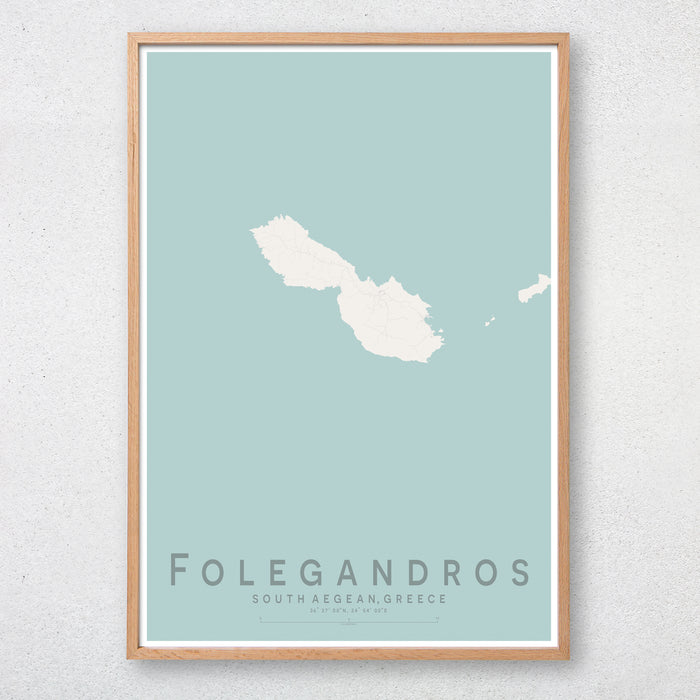 Folegandros Map Print