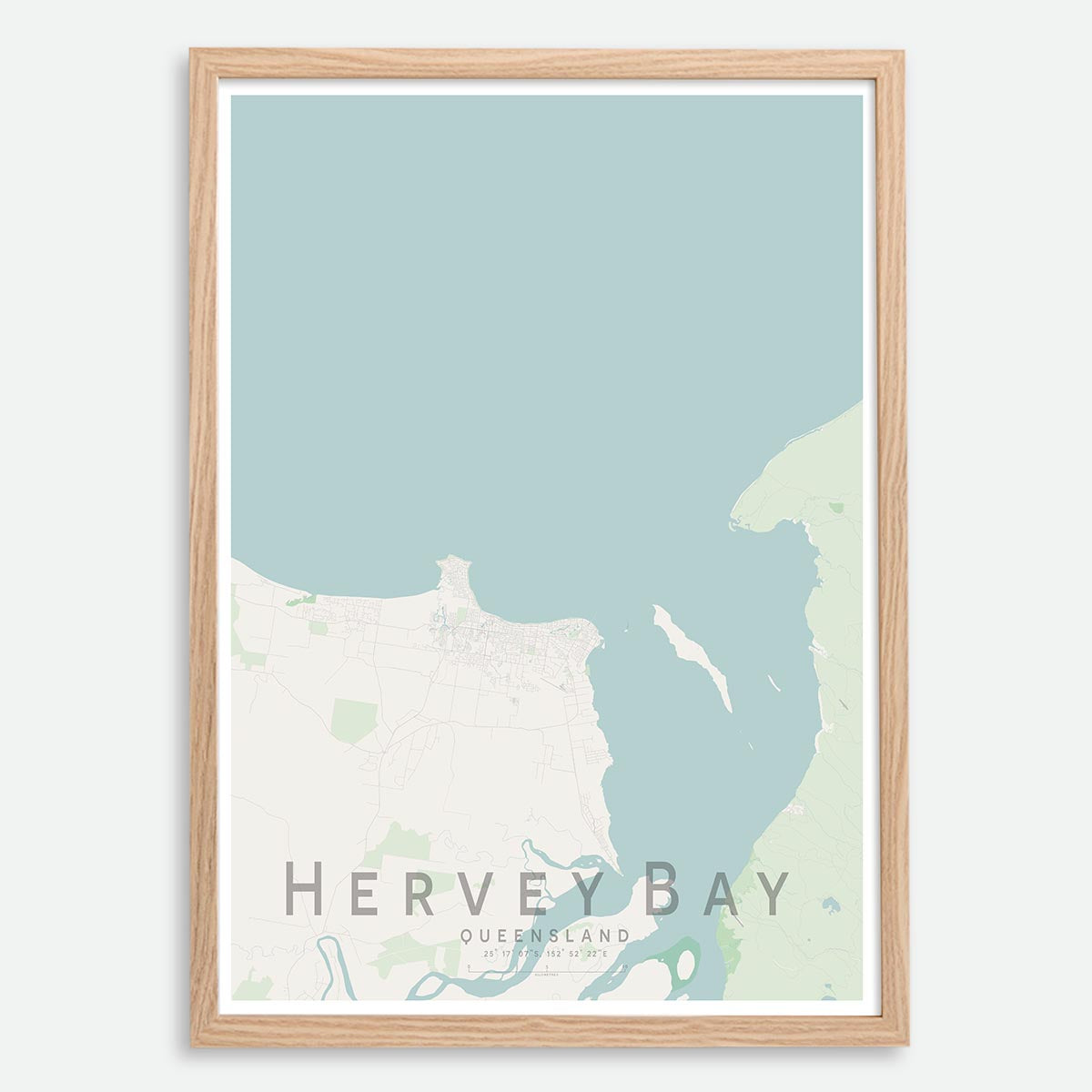 Hervey Bay Map Print– Little Printery