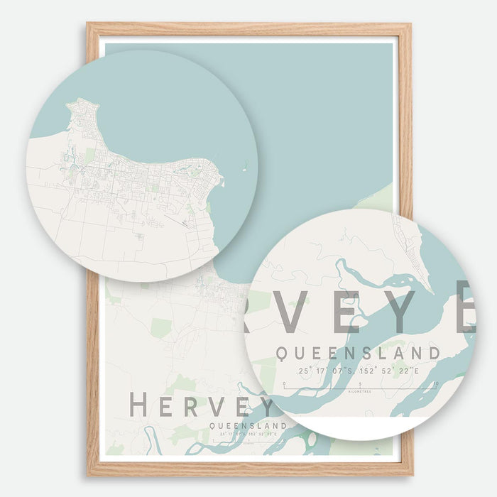 Hervey Bay Map Print