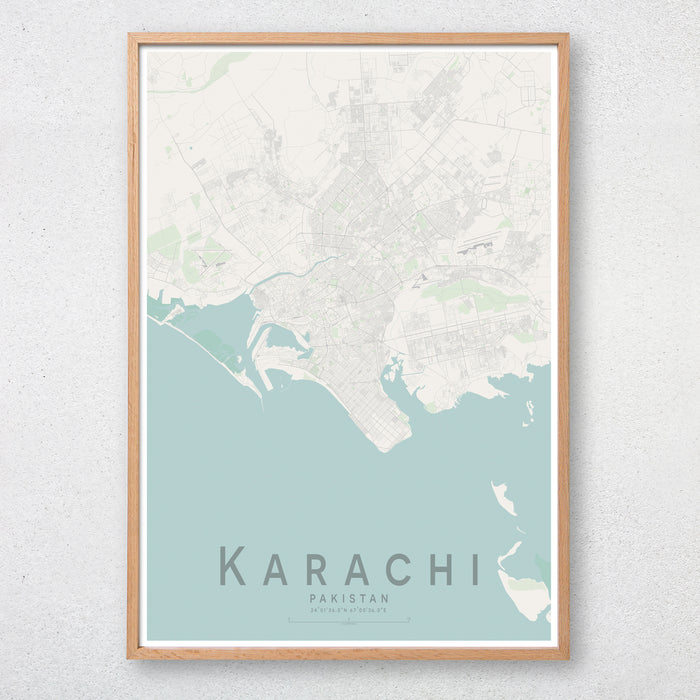 Karachi Map Print