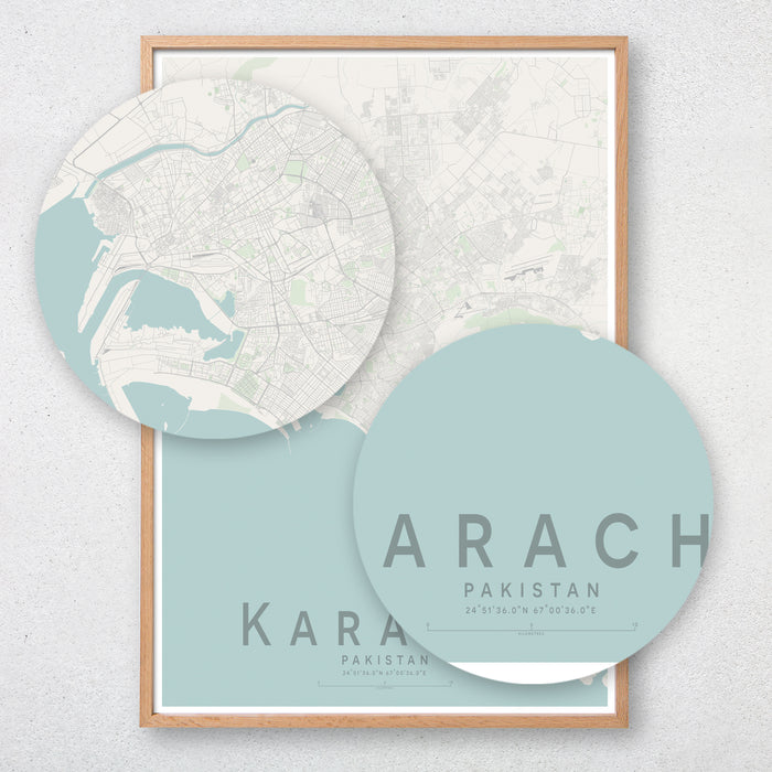 Karachi Map Print