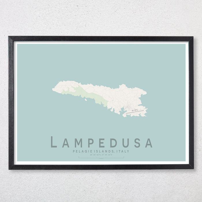 Lampedusa Map Print