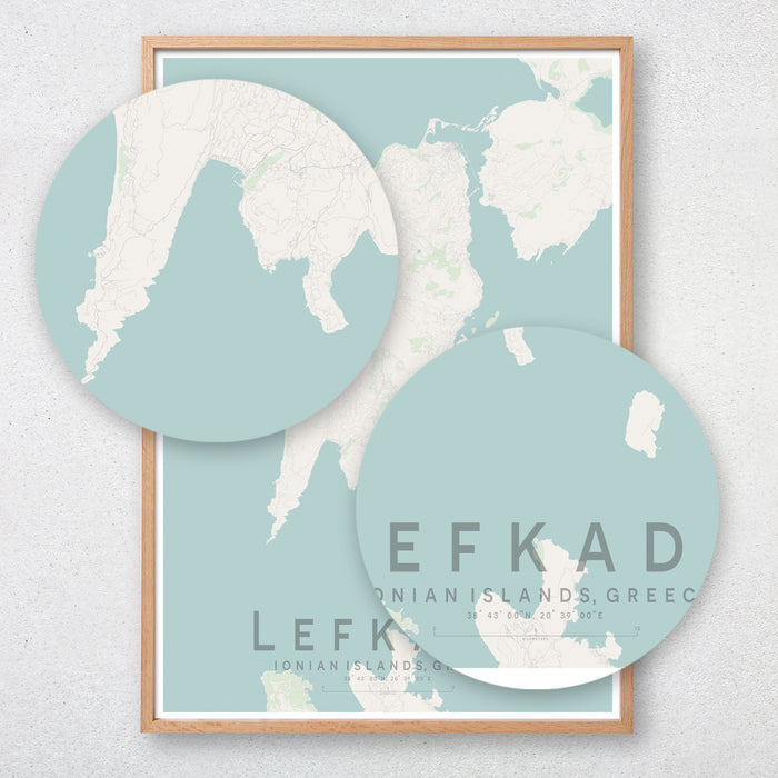 Lefkada Map Print