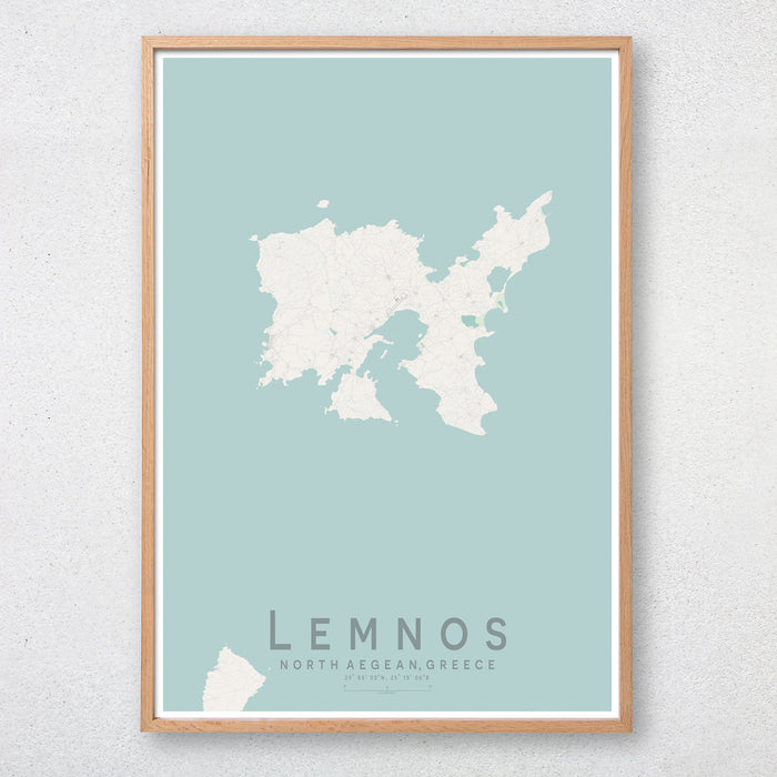 Lemnos Map Print