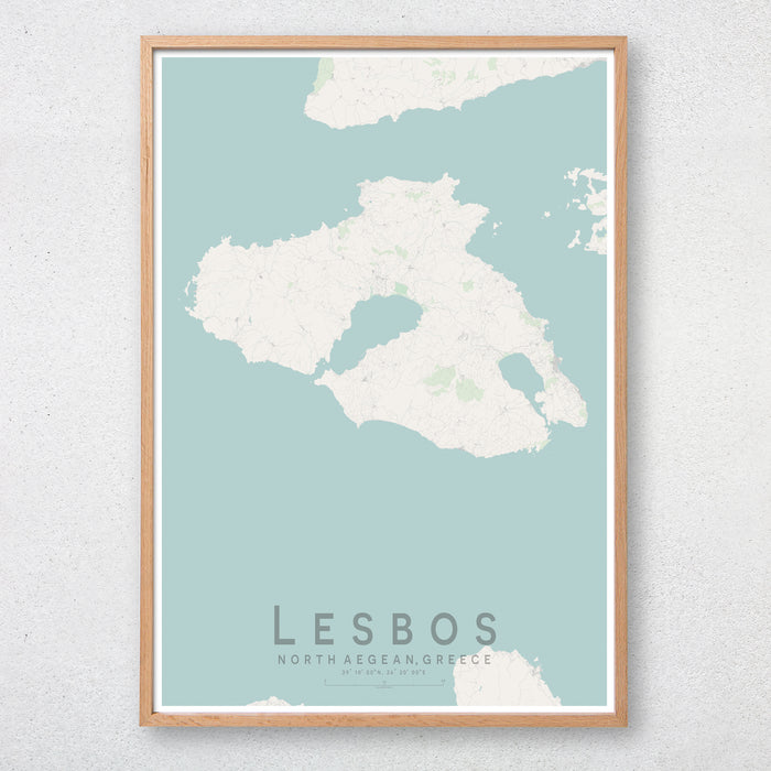 Lesvos Map Print