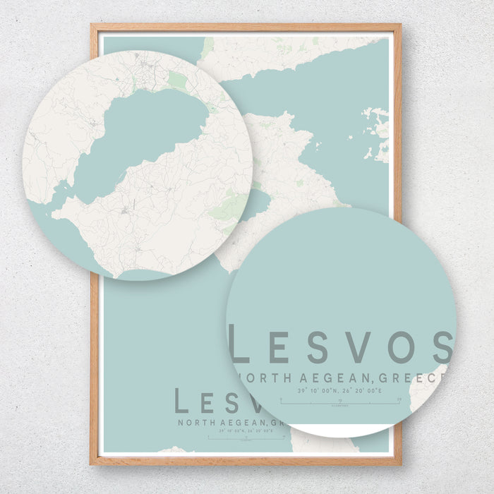 Lesvos Map Print
