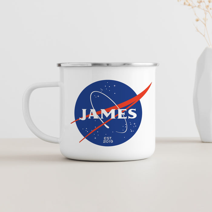 Personalised NASA Enamel Mug