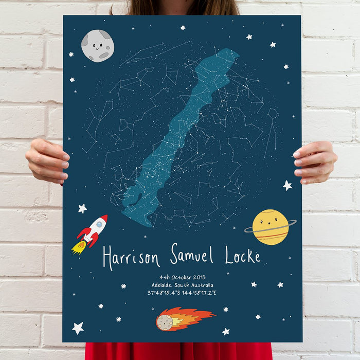 Wordfinders Club Custom Star Map Print