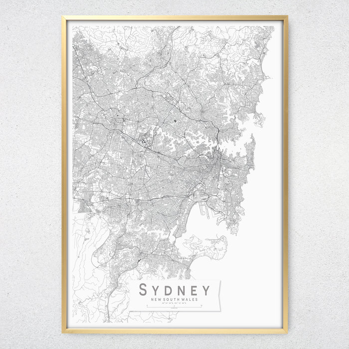 Sydney Monochrome Map Print