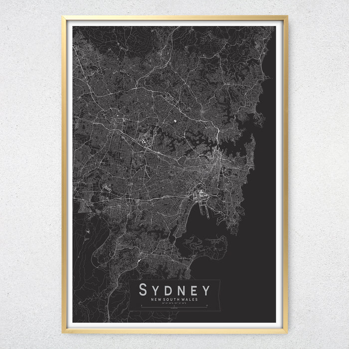 Sydney Monochrome Map Print